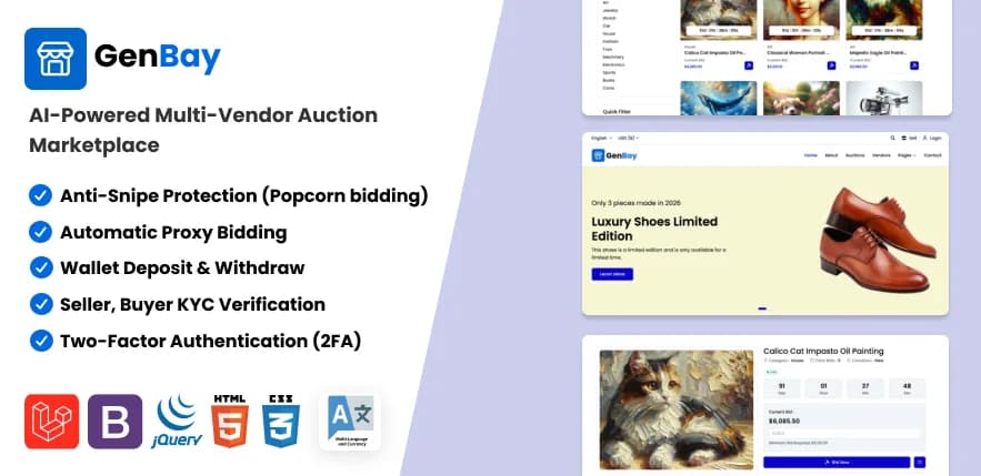 GenBay - Multi-Vendor Auction Platform